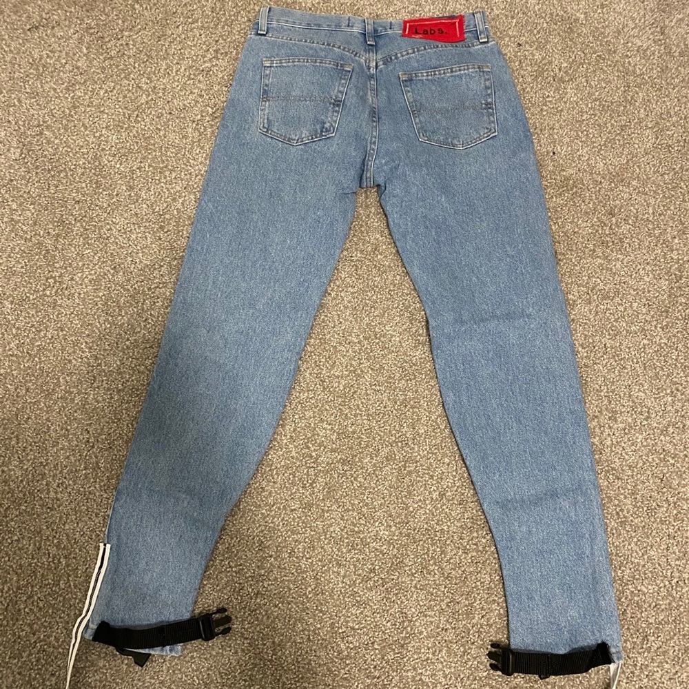 Santana Labs Custom Made Distressed Denim Jeans Size 31 - Picture 4 of 6